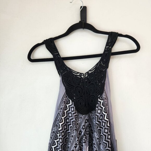 NWT Ingear Grey Bandana Dress Shift Parachute Style Boho Bohemian OS - Picture 2 of 8